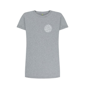 Athletic Grey Women's T-shirt Dress Fritton Lake (White chest logo)