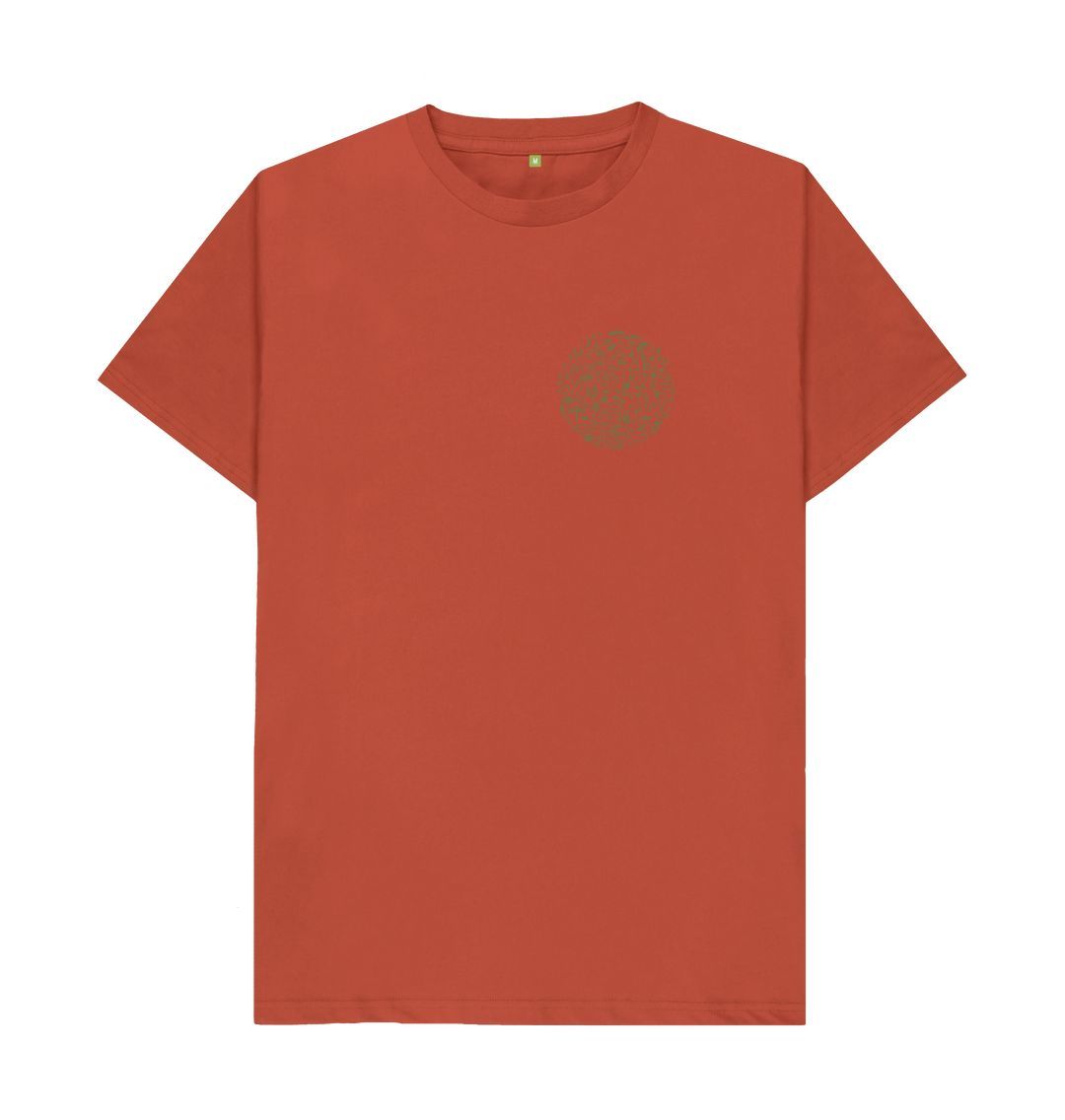 Rust Men's T-shirt Fritton Lake Chest Logo (Green)