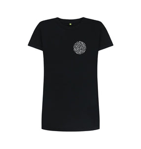 Black Women's T-shirt Dress Fritton Lake (White chest logo)