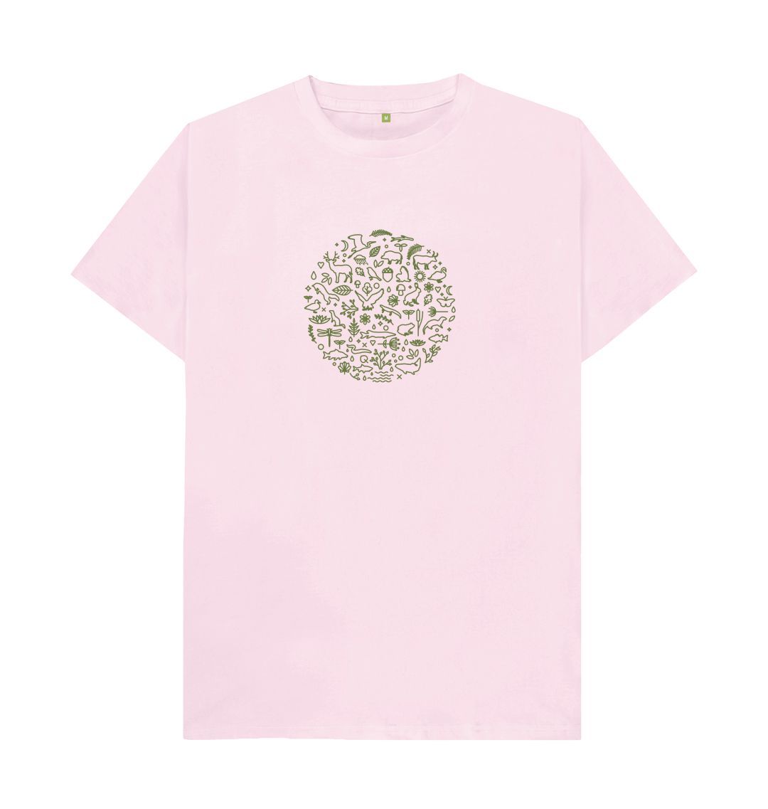 Pink Men's T-shirt Fritton Lake Logo (Green)
