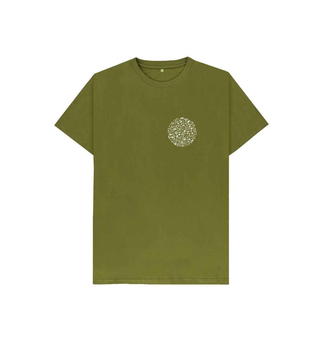 Moss Green Kid's T-shirt Fritton Lake (White chest logo)