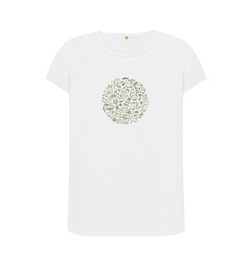 White Women's T-Shirt Fritton Lake Logo (Green)