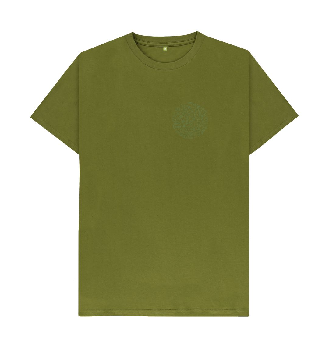 Moss Green Men's T-shirt Fritton Lake Chest Logo (Green)